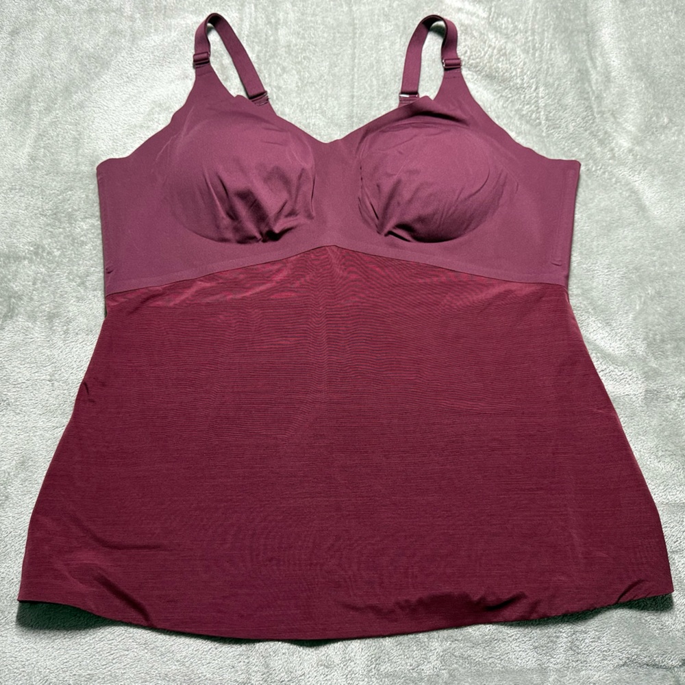 Honeylove LiftWear Cami 4X Maroon Tummy Control Shapewear Convertible Tank